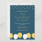 Neujahr Party Ballons und Confetti Einladung (Vorderseite)