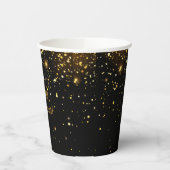 Neujahr Party Black and Gold Glitzer Pappbecher (Links)