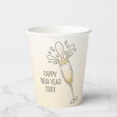 Neujahr Party Champagner Glass Pappbecher (Rückseite)