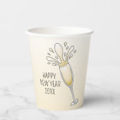 Neujahr Party Champagner Glass Pappbecher (Vorderseite)