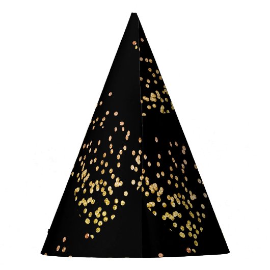Neujahr Party Champagner Gold Blasen Spaß Schwarz Partyhütchen (Rückseite)