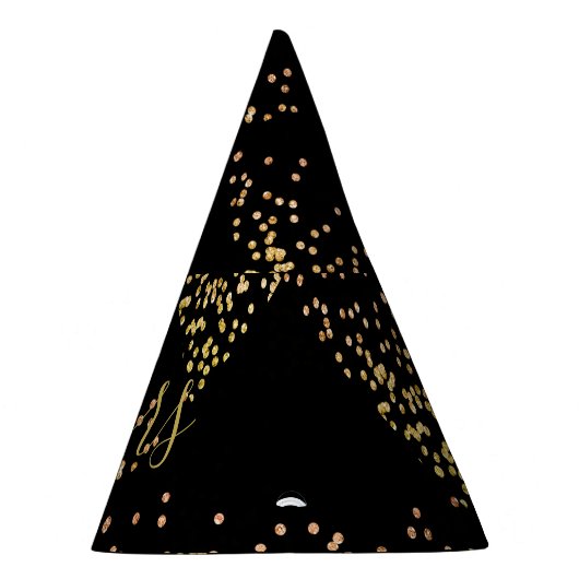 Neujahr Party Champagner Gold Blasen Spaß Schwarz Partyhütchen (Rechts)