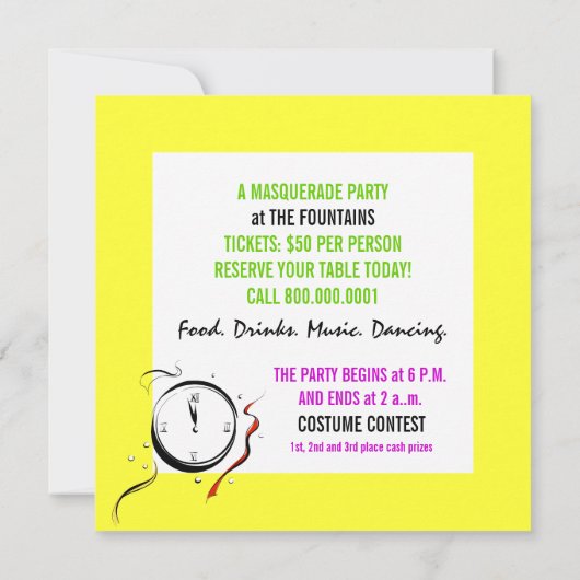 Neujahr-Party Einladung (Rückseite)