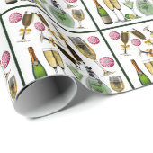 Neujahr Party Handwerk Wein Cocktail Drinks Geschenkpapier (Rolleneckpunkt)