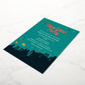 Neujahr Party Mitte des Jahrhunderts Moderner Stil Folieneinladung (Gedreht)