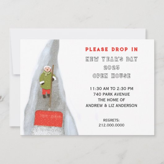 Neujahr Party Open House Einladung (Vorderseite)