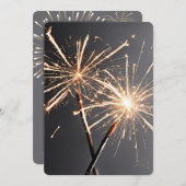 Neujahr Party Sparkler Einladung (Vorne/Hinten)