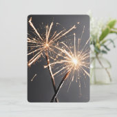 Neujahr Party Sparkler Einladung (Stehend Vorderseite)