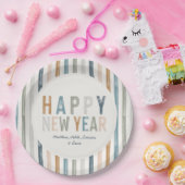 Neujahr Party Terrakotta Blue Typografie Moderne Pappteller (Party)