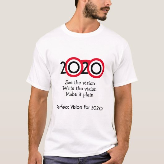 Neujahr perfekte VISION für 2020 Fun Brillen T-Shirt (Vorderseite)
