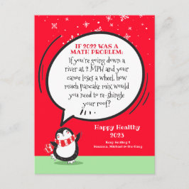 Neujahr Pinguin Funny Mathe Problem Personalisiert Feiertagspostkarte