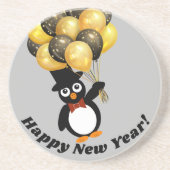 Neujahr Pinguin Sandstone Untersetzer (Vorne)