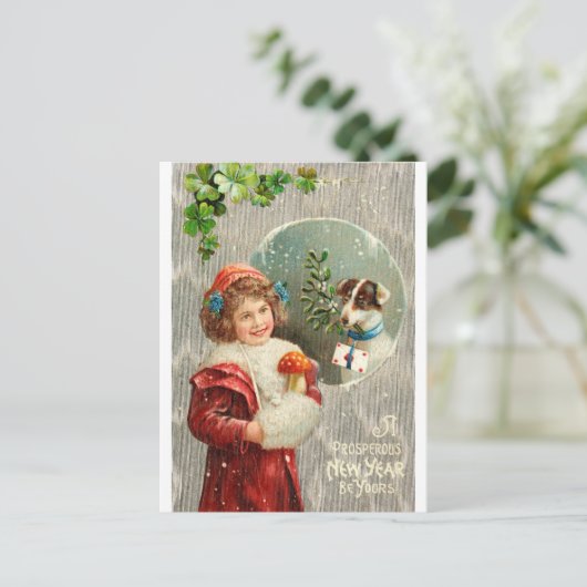 Neujahr Postkarte (Stehend Vorderseite)