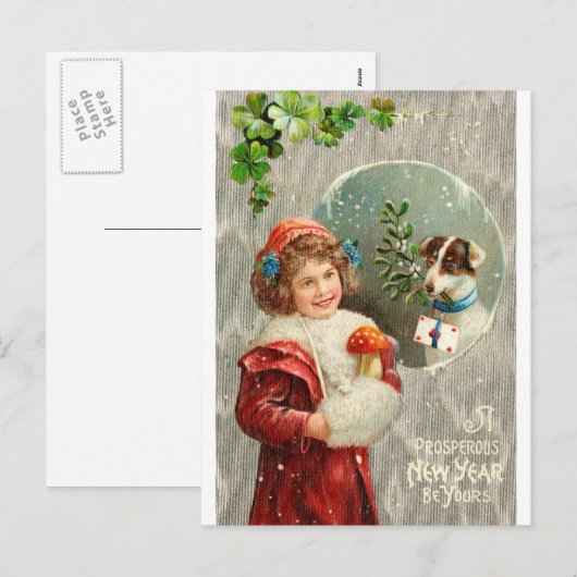 Neujahr Postkarte (Vorne/Hinten)