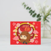 Neujahr Postkarte (Stehend Vorderseite)