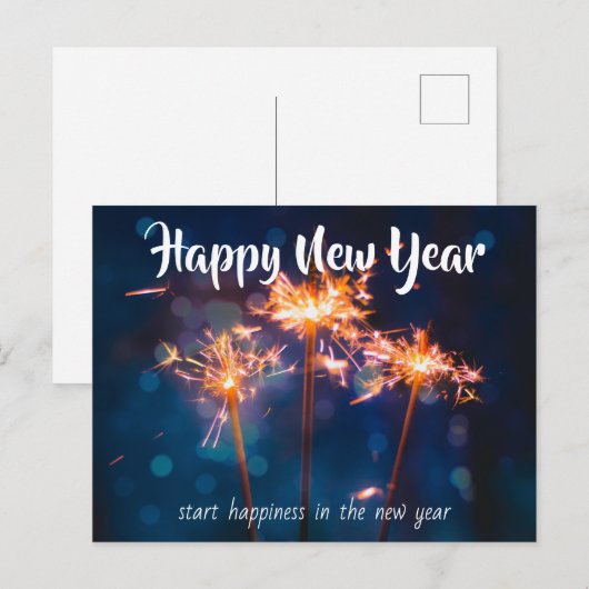 Neujahr Postkarte (Vorne/Hinten)