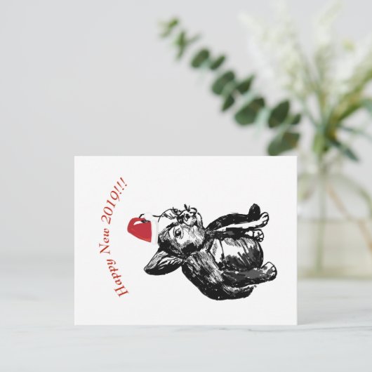 Neujahr Postkarte (Stehend Vorderseite)