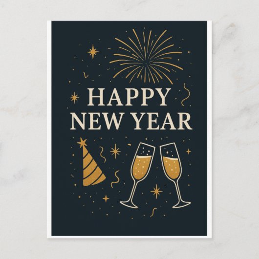Neujahr Postkarte (Vorderseite)