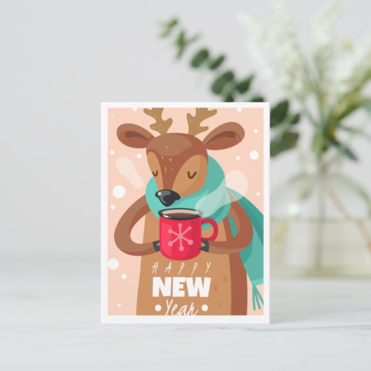 Neujahr Postkarte (Stehend Vorderseite)