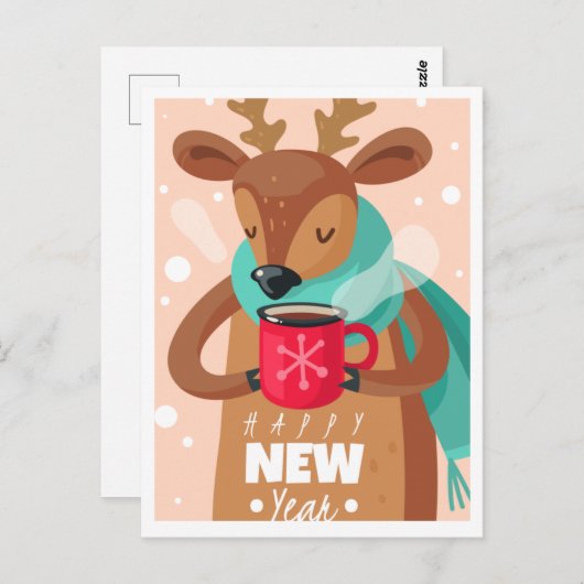 Neujahr Postkarte (Vorne/Hinten)