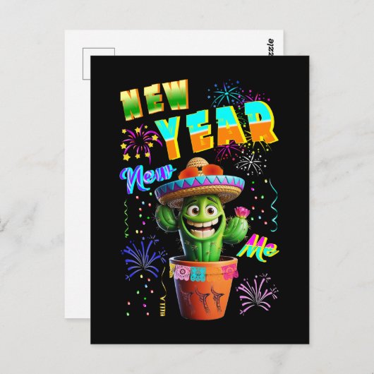 Neujahr Postkarte (Vorne/Hinten)