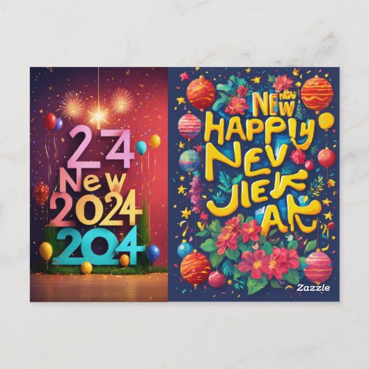 Neujahr Postkarte 2024 (Rückseite)