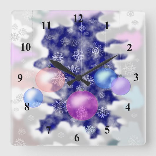 Neujahr Quadratische Wanduhr (Vorderseite)