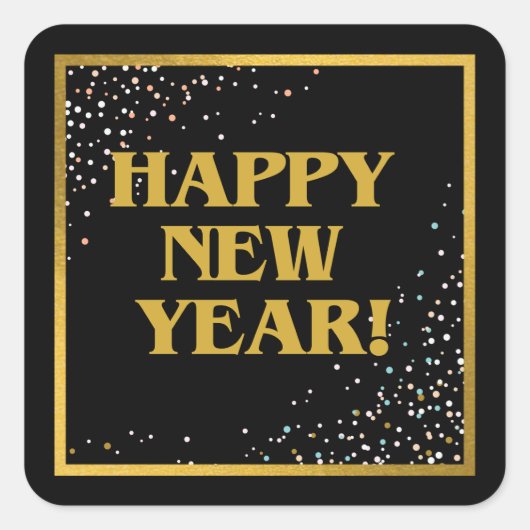 Neujahr Quadratischer Aufkleber (Vorderseite)