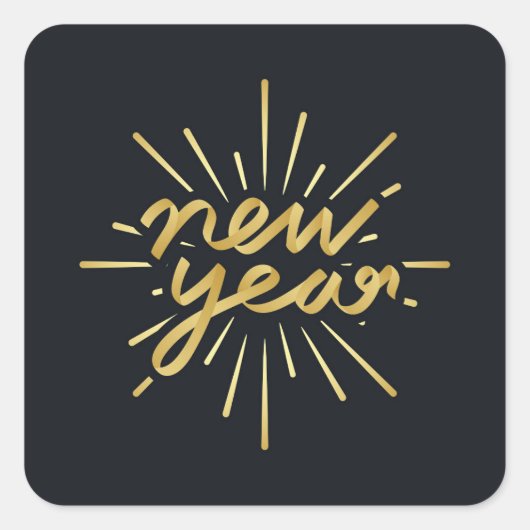 Neujahr Quadratischer Aufkleber (Vorderseite)