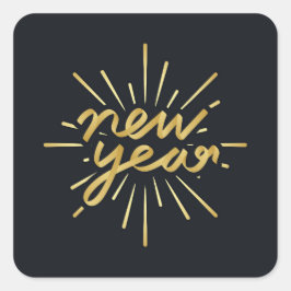 Neujahr Quadratischer Aufkleber