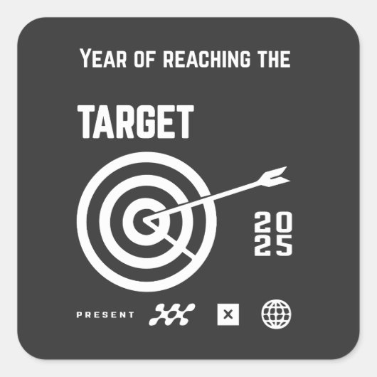 Neujahr Quadratischer Aufkleber (Vorderseite)