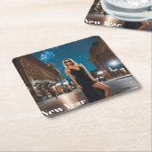 Neujahr Rechteckiger Pappuntersetzer (angewinkelt)