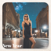 Neujahr Rechteckiger Pappuntersetzer (Vorderseite)