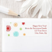 Neujahr Rücksendeadressen-Aufkleber Farbschnee (Insitu)