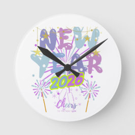Neujahr Runde Wanduhr