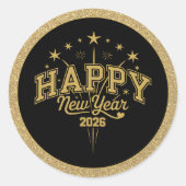 Neujahr Runder Aufkleber (Vorderseite)