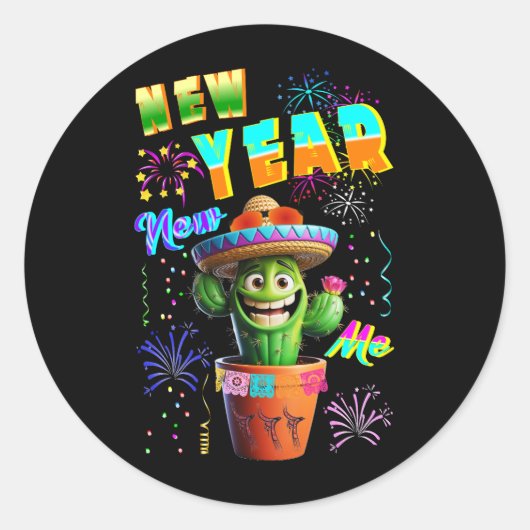Neujahr Runder Aufkleber (Vorderseite)