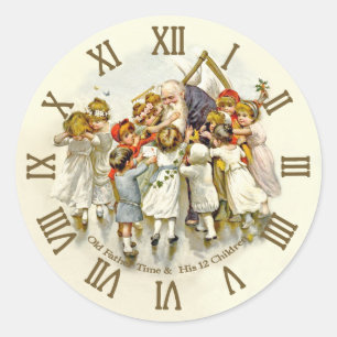Neujahr Runder Aufkleber