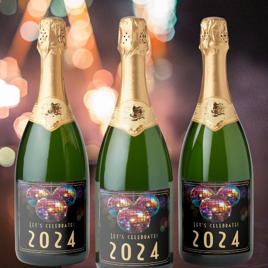 Neujahr Schaumweinetikett