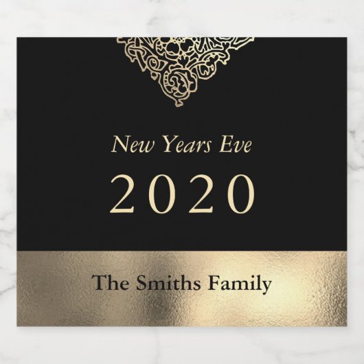 Neujahr Schaumweinetikett (Einzelnes Label)