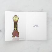 Neujahr Schlafen/Weckend Großvater Uhr Karte (Innenseite)