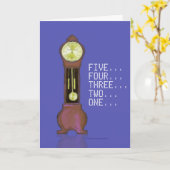 Neujahr Schlafen/Weckend Großvater Uhr Karte (Gelbe Blume)