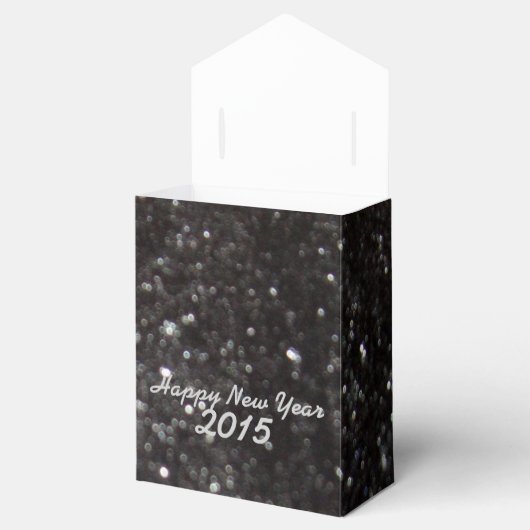 Neujahr Schwarz und Silber Glitzer - Gefälligkeits Geschenkschachtel (Geöffnet)