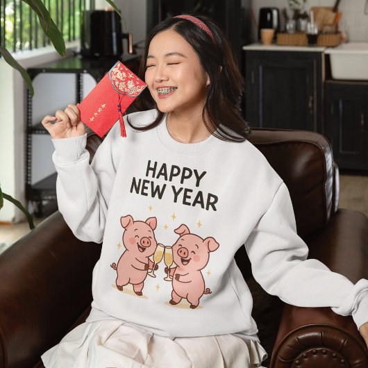 Neujahr Schweinchen Duo Anstoßen Tri-Blend Shirt