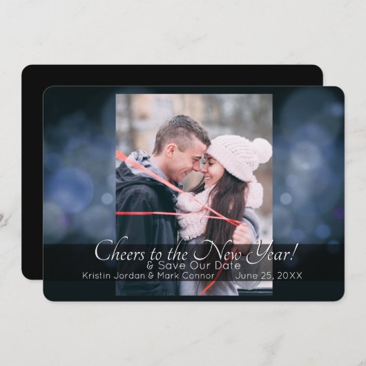 Neujahr Sparkasse Save the Date Einladung (Vorne/Hinten)