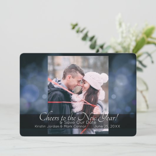 Neujahr Sparkasse Save the Date Einladung (Stehend Vorderseite)