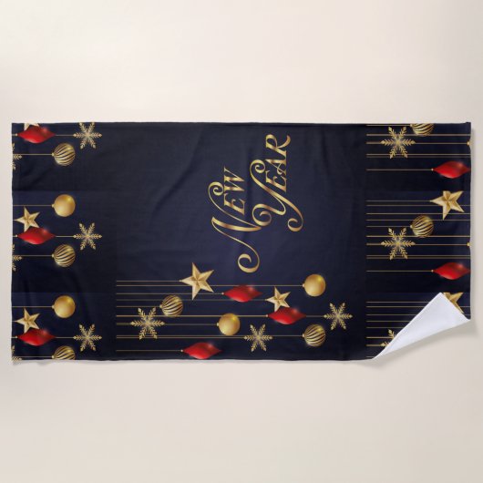 Neujahr Strandhandtuch (Vorderseite)