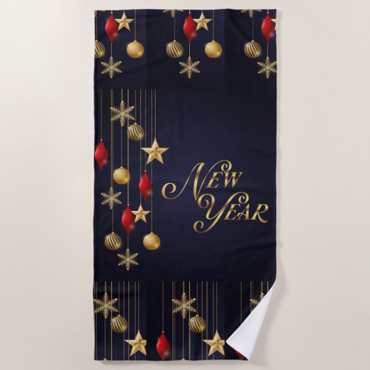 Neujahr Strandhandtuch (Vorderseite)