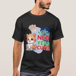 Neujahr Süsse Niedlich Ginger Kitten T-Shirt