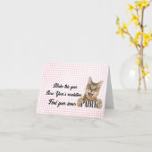 Neujahr Tabby Cat auf Gingham Karte (Gelbe Blume)